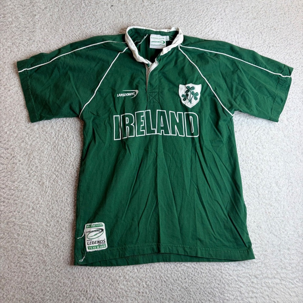 Lansdowne Ireland Rugby Shirt Mens Small Green Short Sleeve Shamrock Jersey